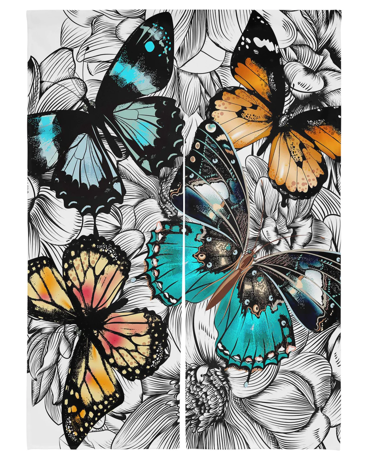 

Цветок красочная бабочка японская дверная занавеска для ресторана кухни Входная перегородка s специальная половина занавеска