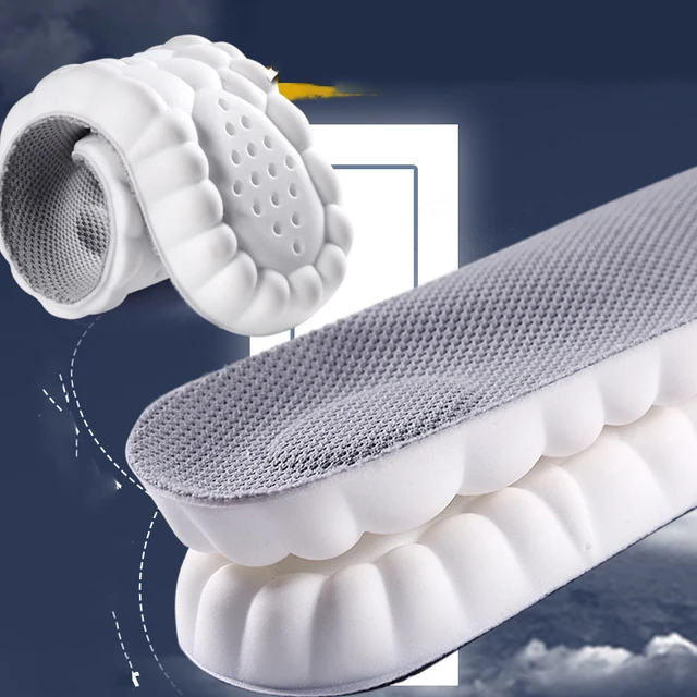 4D Running Insole Super Soft Sports Shoes Insoles for Feet Shock Absorption Baskets Shoe Sole Arch Support Orthopedic Inserts 2