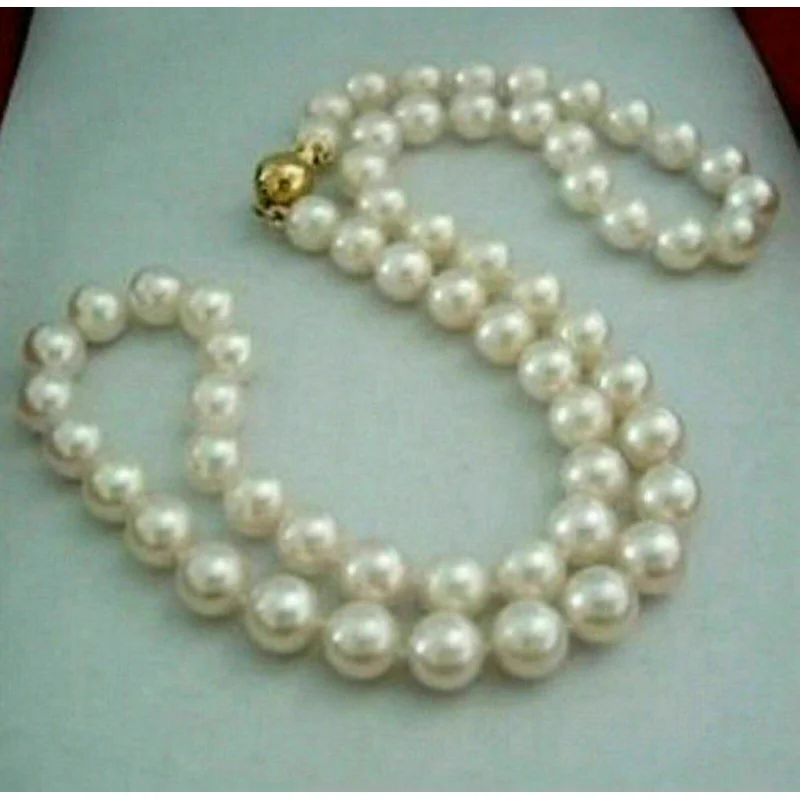 

18" Natural 8-9MM White Akoya Freshwater Cultured Pearl Nelace AAA