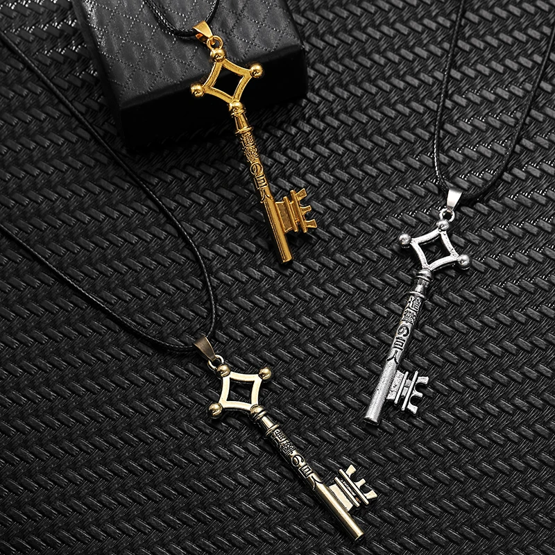 

Attack On Titan Necklace Eren Key Shingeki No Kyojin Anime Pendant Charm Rope Chain Fashion Jewelry For Men Women Gift Cosplay