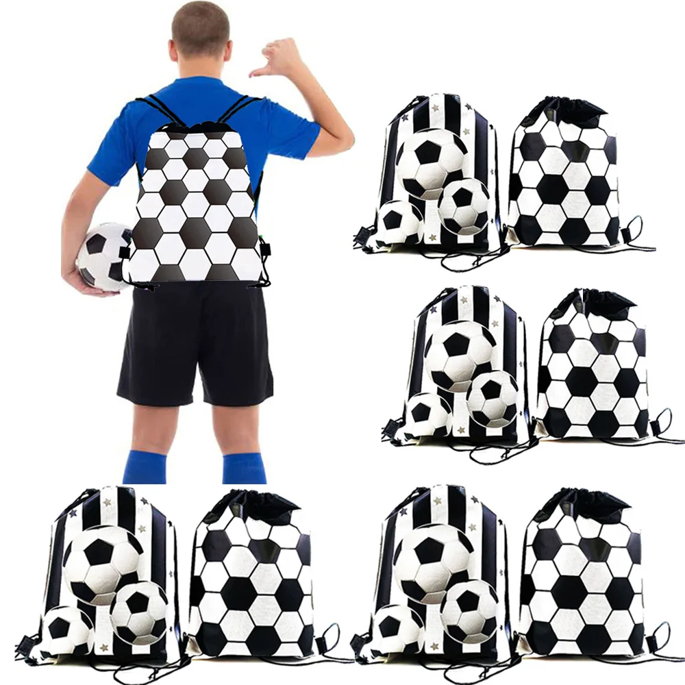 

30-70 Pcs Soccer Ball Drawstring Bag Non-Woven Football Drawstring Backpack Bags Football Themed Birthday Sports Party Favors