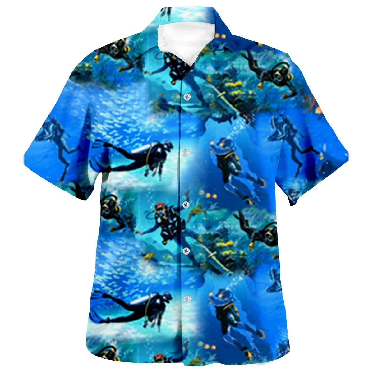 

Deep Sea Diving 3D Print Beach Hawaiian Summer Men Shirt Short Sleeve Shirt Streetwear Oversized 5XL Camisa Social Chemise Homme