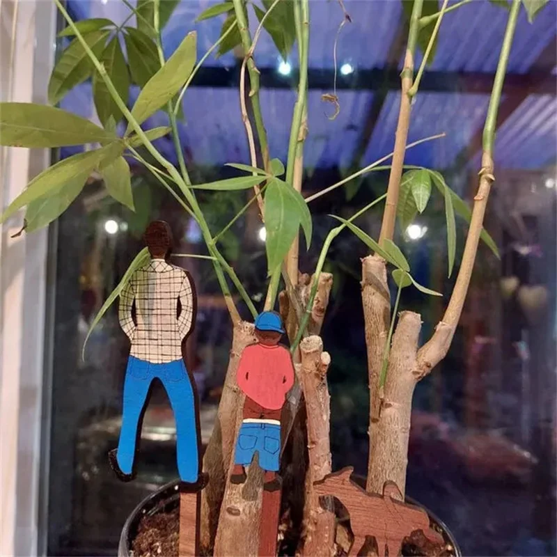 3 шт. забавные деревянные этикетки для людей садовый газон цветочный горшок