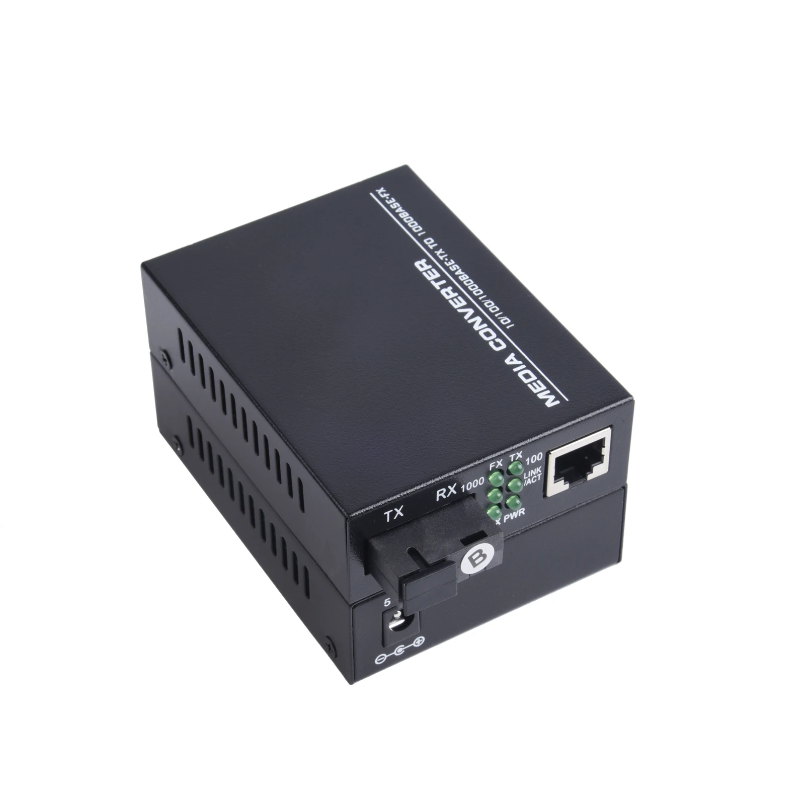 1 Pair Gigabit Fiber Optical Media Converter 10/100/1000Mbps Single Mode 1 Fiber to 2 RJ45 UPC/APC SC-Port EU Power