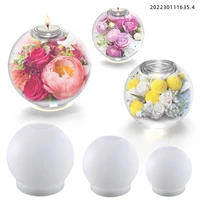 diy crystal silicone resin mold round ball candlestick ornament decoration candle holder jewelry mirror silicone mold making