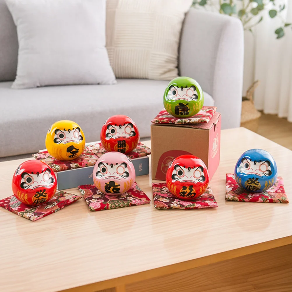 Игрушка Маленький Bodhidharma Украшения Керамика Daruma Миниатюрная Японские Красные