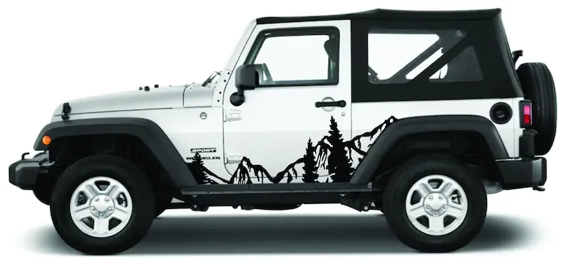 

Full Side (Two Door) Mountain Decal with Trees