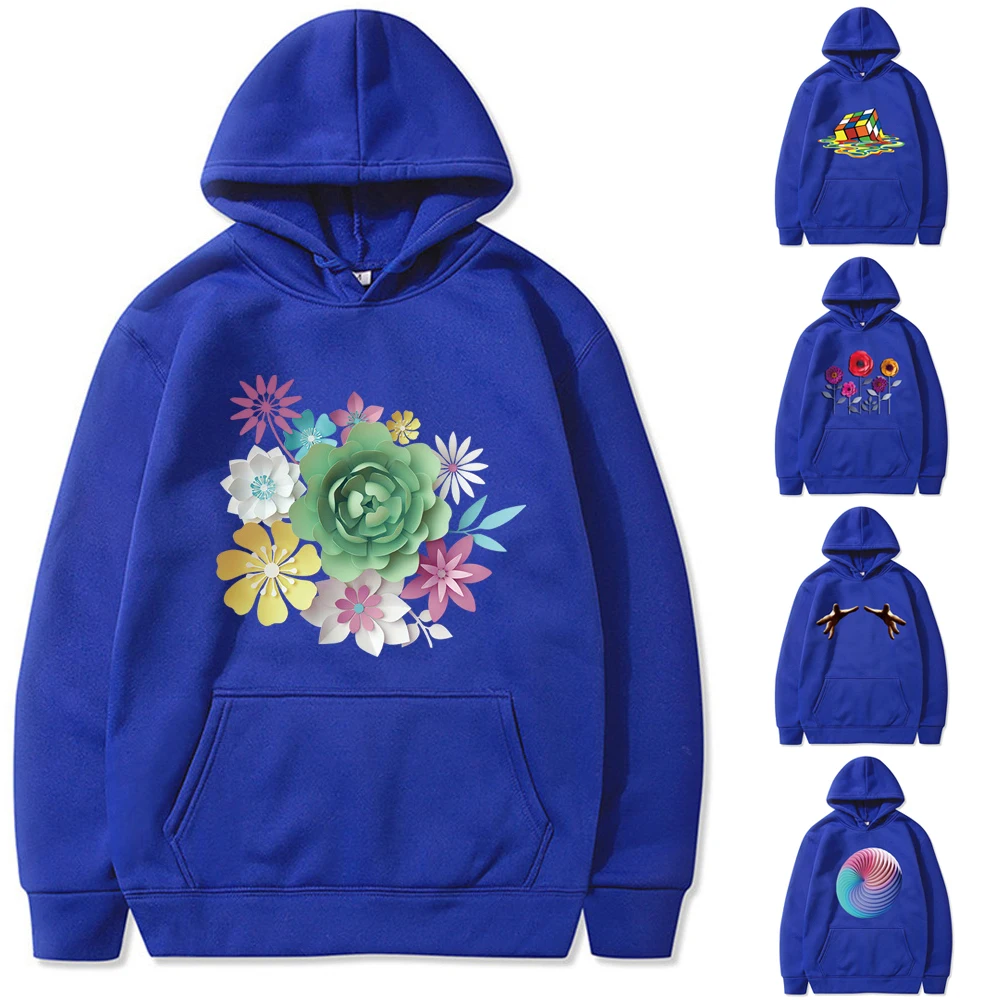 

Men/women Hoodies Warm Fleece Casual Loose Sweatshirts Harajuku 3d Printed Pullovers Fashion Couples Matching Long Sleeve Tops