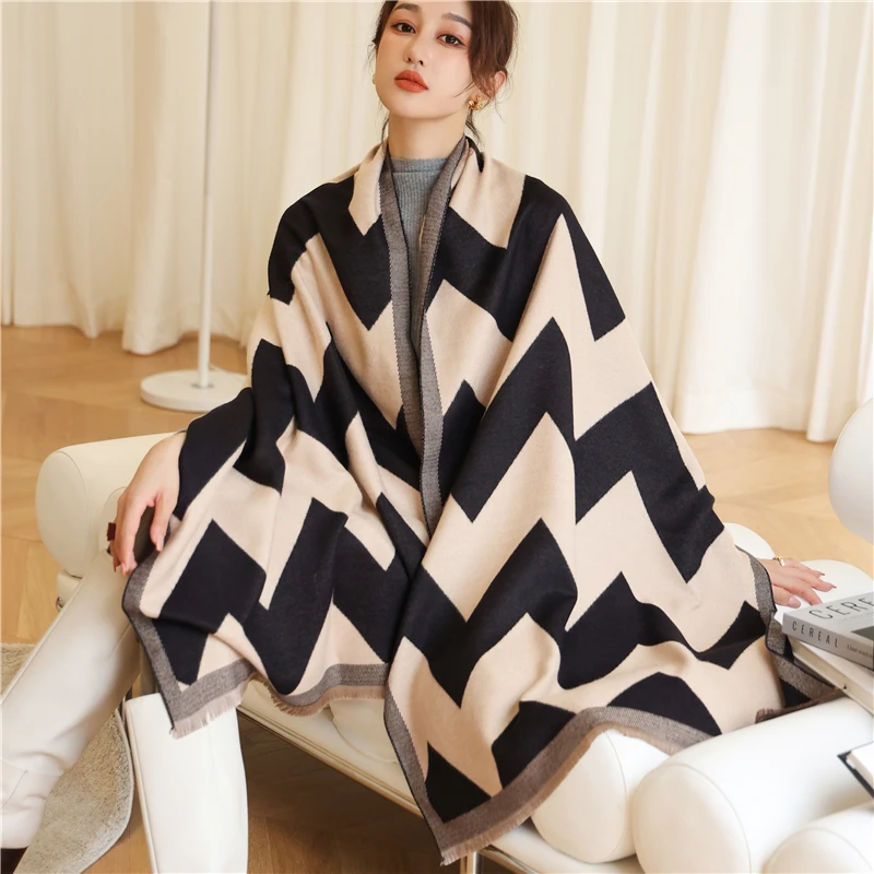 

Warm Winter Scarf Women Print Thick Cashmere Shawls And Wraps Bufanda Travel Stoles Female Echarpe Bandana 2022 New
