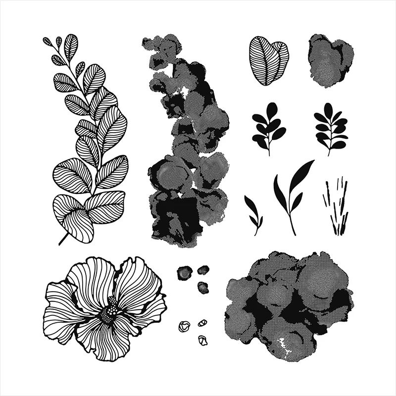 Uniquely Artistic Clear Stamps and Metal Cutting Dies Background Stamps for DIY Scrapbooking Crafts Card Making Die Cuts 20A