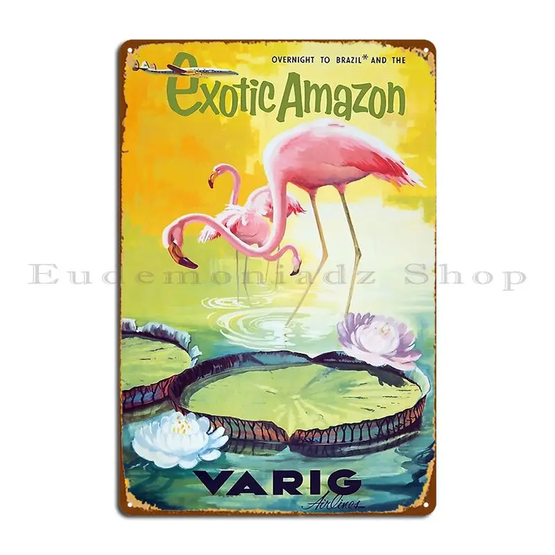 1954 г. Varig экзотический постер для путешествий в самолете металлический плакат