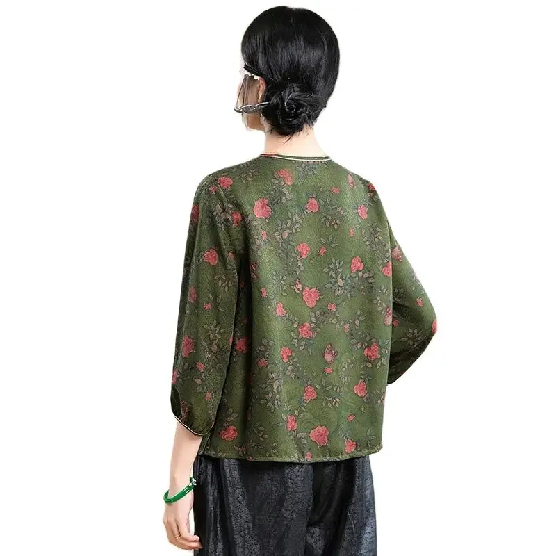 Поливальная Марля BirdTree рубашки из 100% натурального шелка женские цветочные с