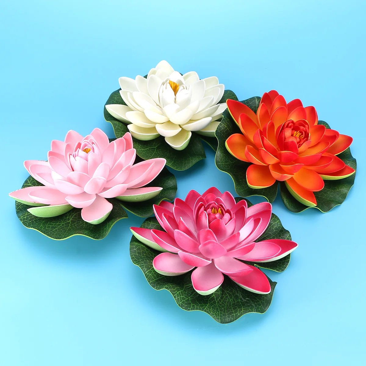 

4pcs Artificial Flower Plastic Flower Fish Tank Decor Ornaments Artificial for Pond Fish Tank Garden