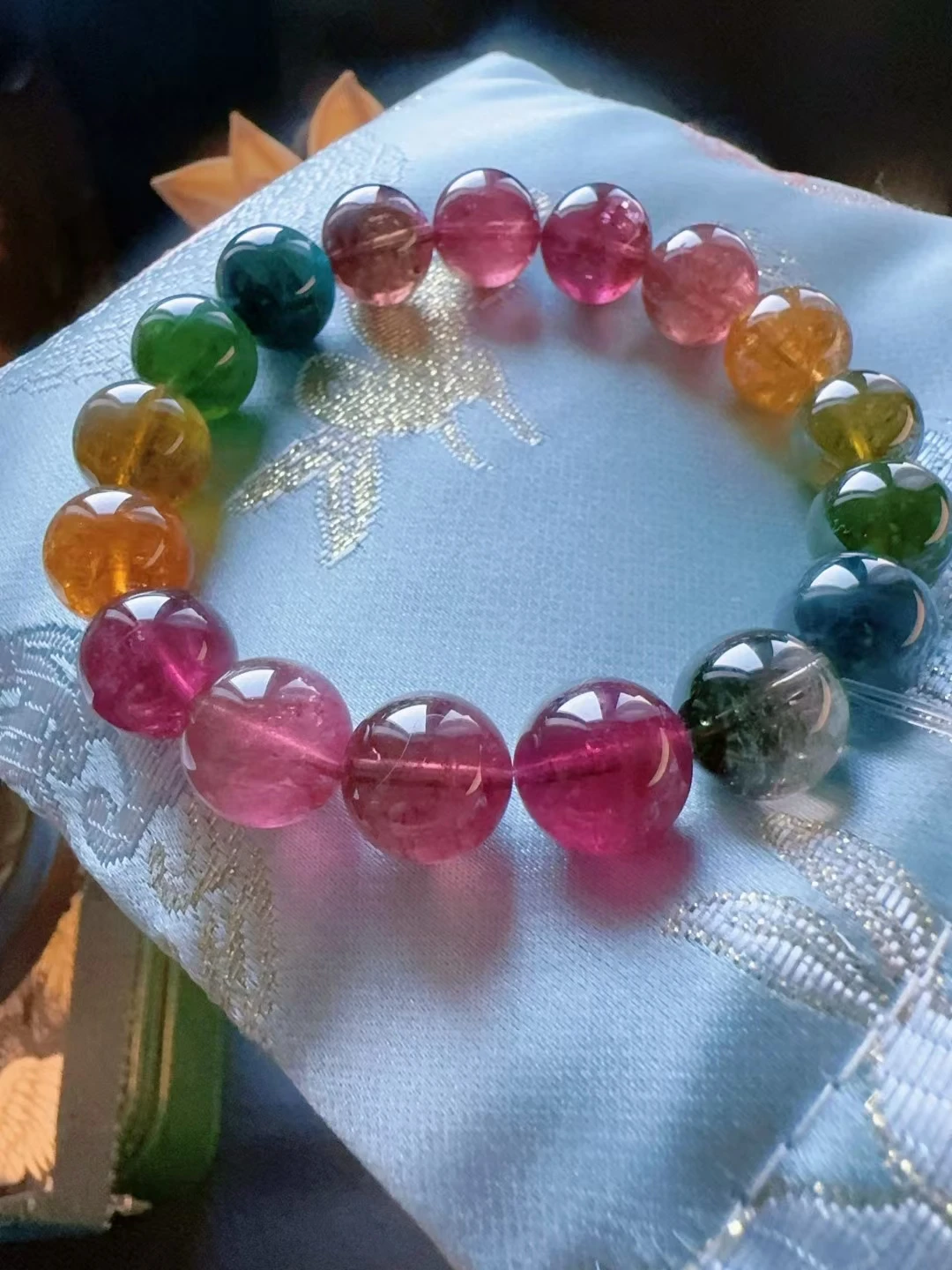 Натуральный красочный красный турмалин прозрачные бусины браслет 11 4 мм синий