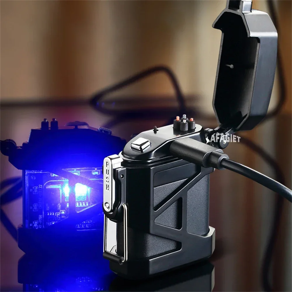 Водонепроницаемая металлическая аккумуляторная зажигалка простой прозрачный