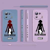 hero black widow avengers for xiaomi mi 12 11 11i 10 10s 9 6 ultra lite pro se 4g 5g silicone liquid left rope phone case cover