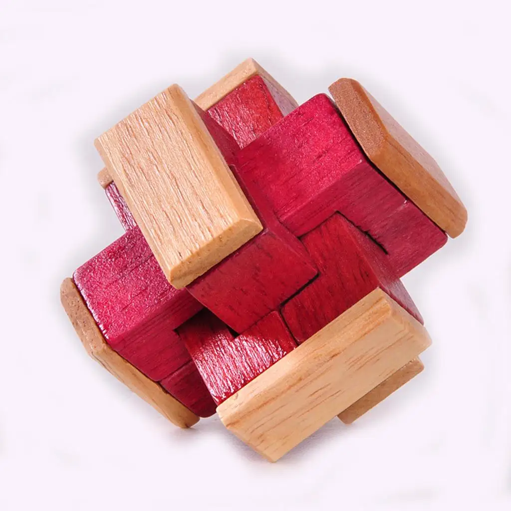 

Children Wooden Ming Lock Building Blocks Brain Teaser Puzzle Toy Soulmate