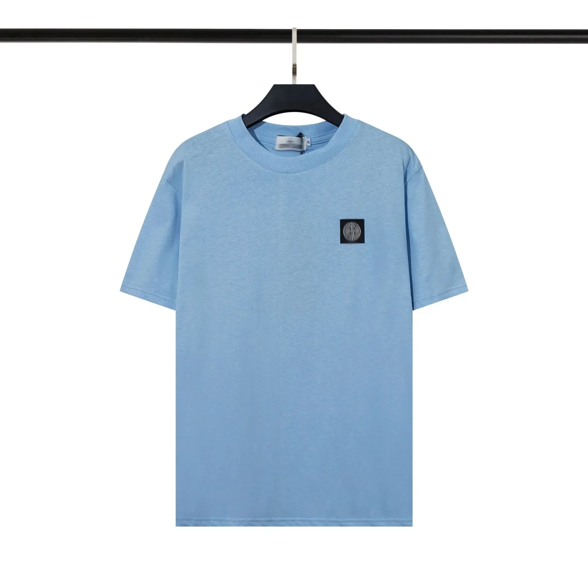 Классическая футболка каменного цвета с короткими рукавами и вышивкой круглым