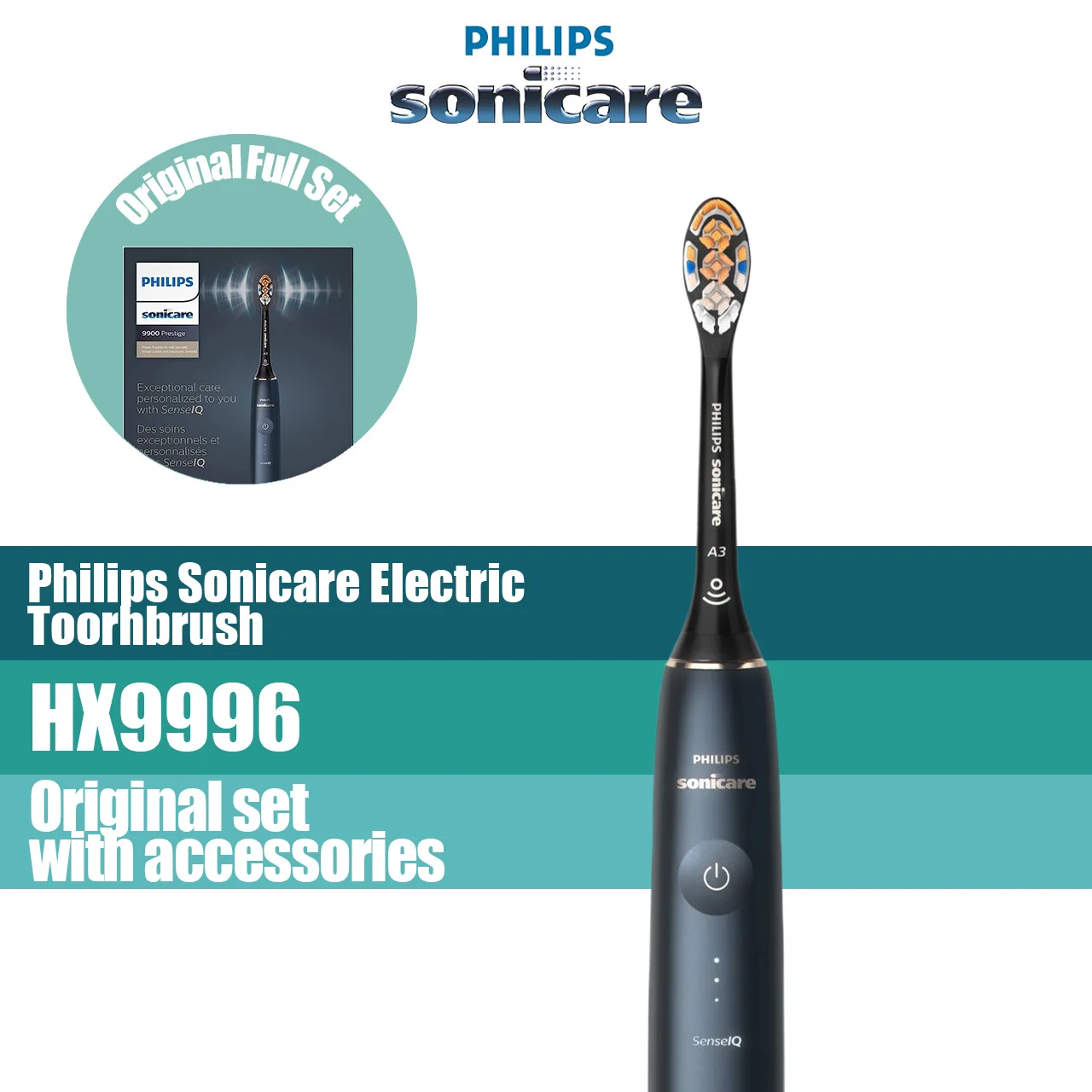 Philips Sonicare 9900 Prestige электрическая зубная щетка HX9996 SenseIQ перезаряжаемая датчик