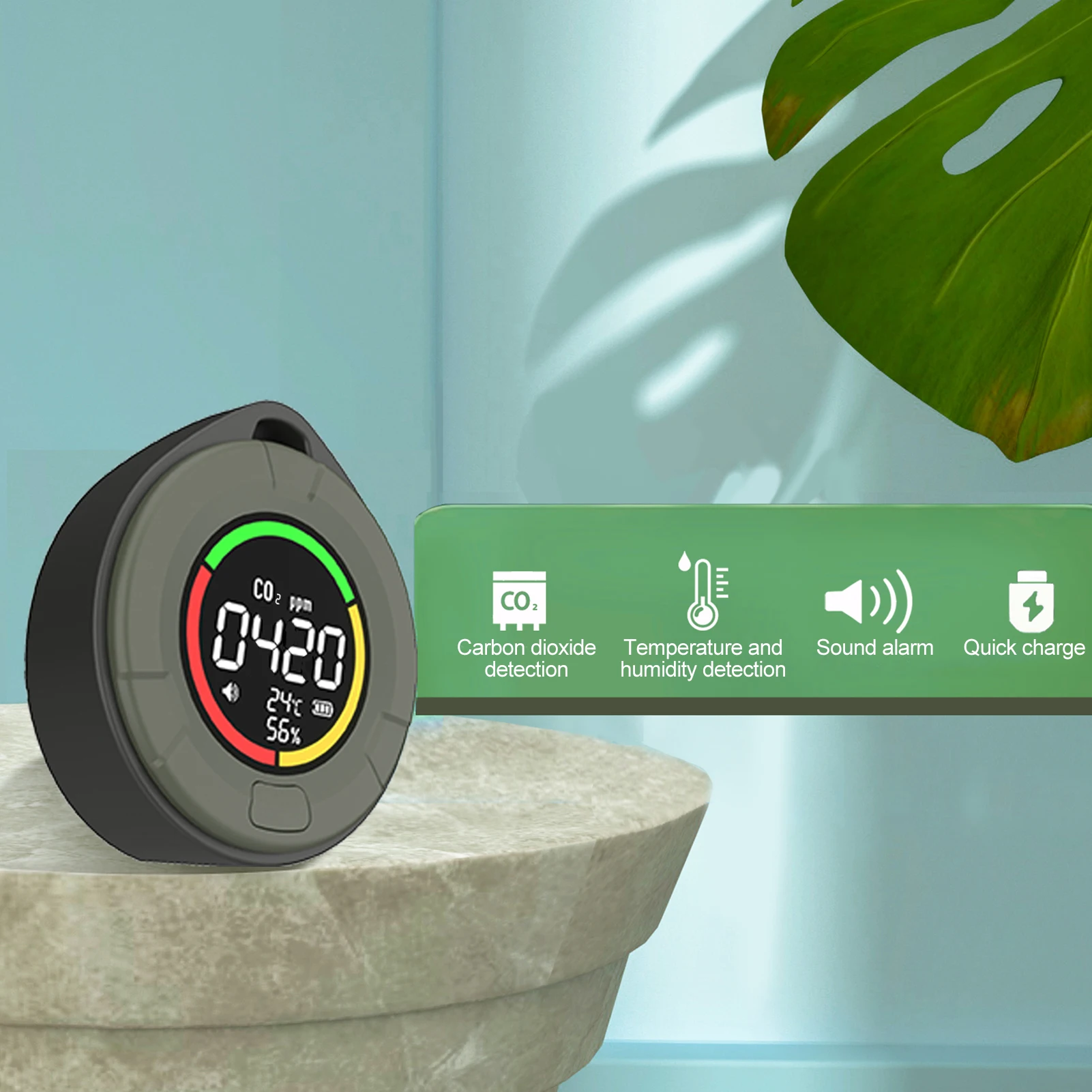 Lepmerk Mini CO2-детектор PTH-10C CO2-метра качества воздуха Монитор воздухозалогического