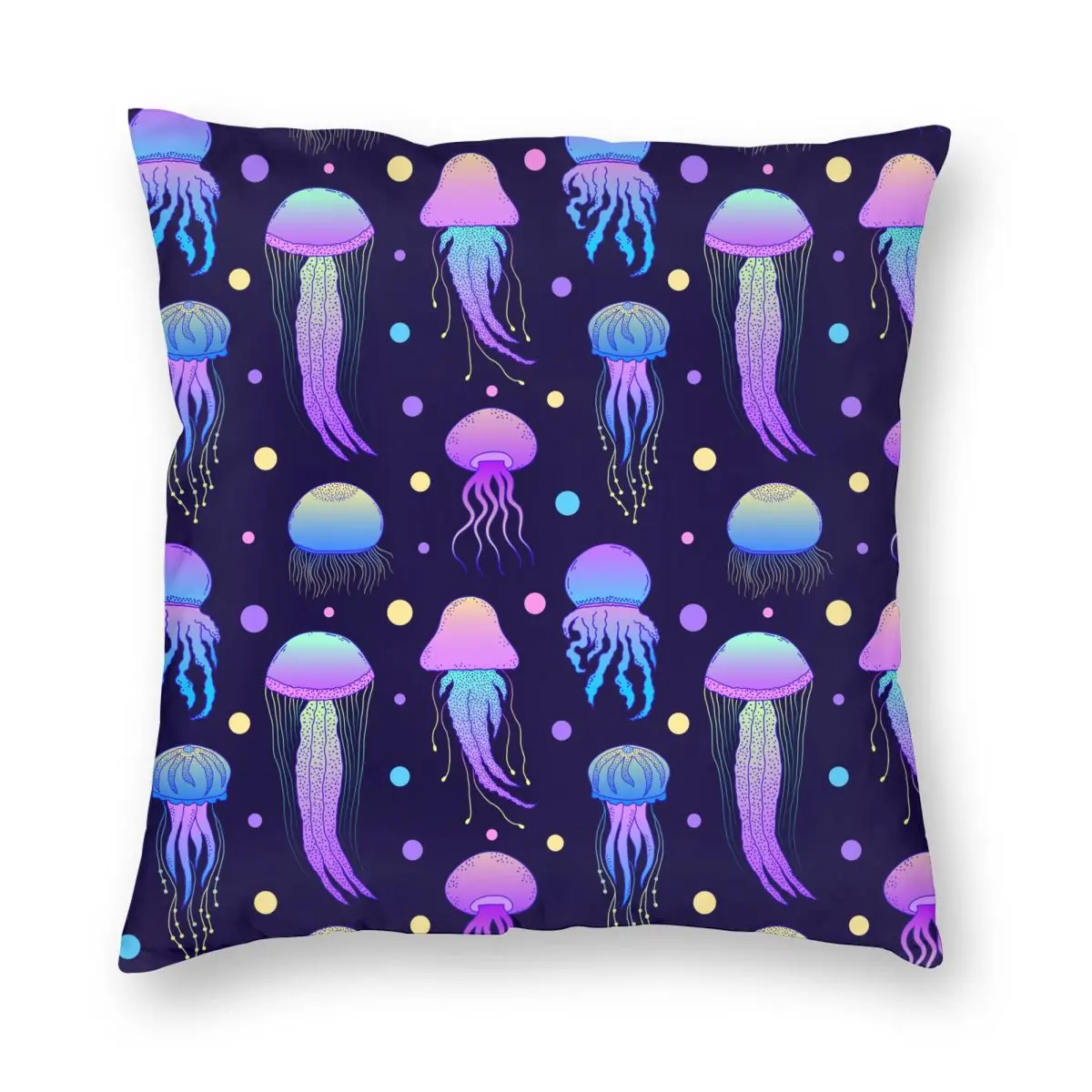 

Magic Jellyfishes In Doodle Style Pillowcase Printing Polyester Cushion Cover Gift Psychedelic Throw Pillow Case Cover Sofa