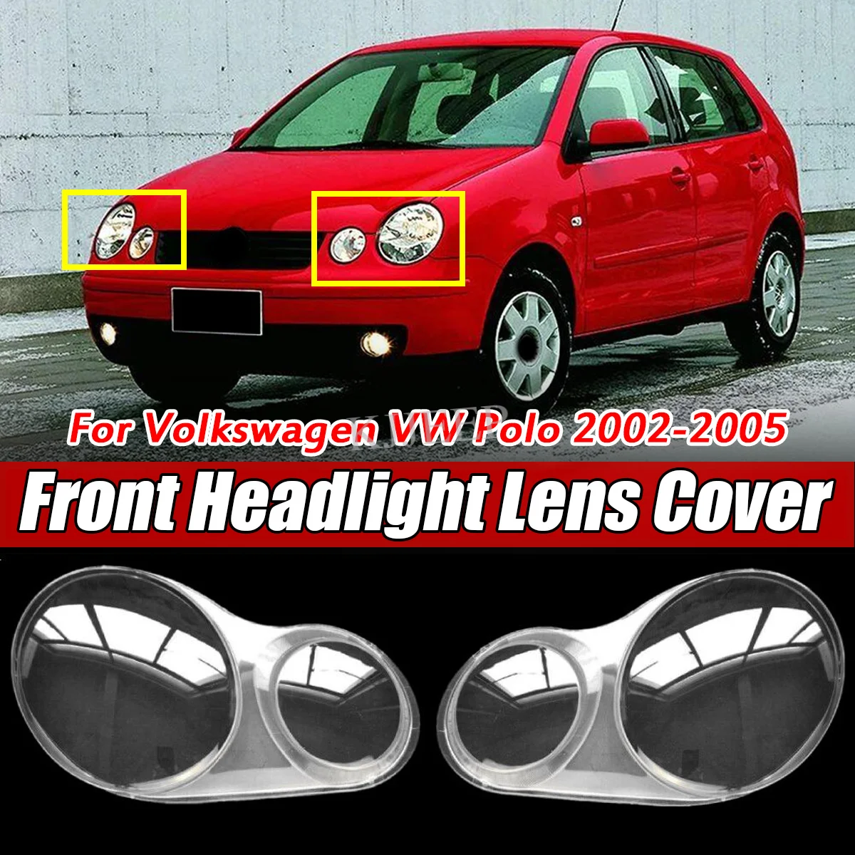 

1 шт., крышка передней фары, прозрачный абажур, линза для VW POLO 9N 2001 2002 2003 2004 2005, корпус фары