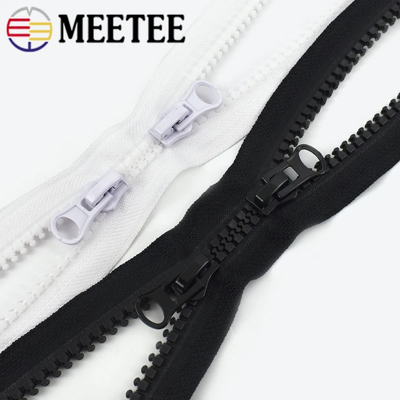 2Pcs 60-300cm 5# 8# 10# Double Slider Resin Zipper Open-End Auto Lock Zip for Jacket Tent Sewing Zippers DIY Garment Accessories images - 6