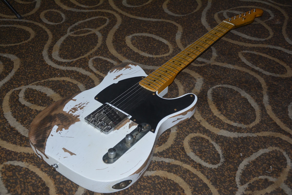 

Heavy Duty Relic Electric Guitar OEM, maple neck fingerboard, grass green TL guitar, custom accepted