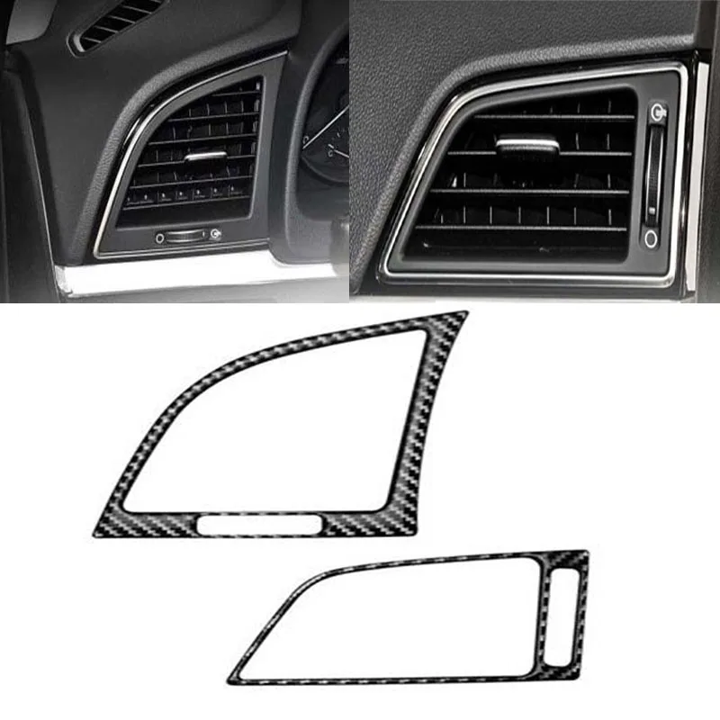 

2pcs/Lot Epoxy Glue Carbon Fiber Grain Front Both Sides Air Conditioning Outlet Cover For 2017-2020 Hyundai Elantra MK6 AD