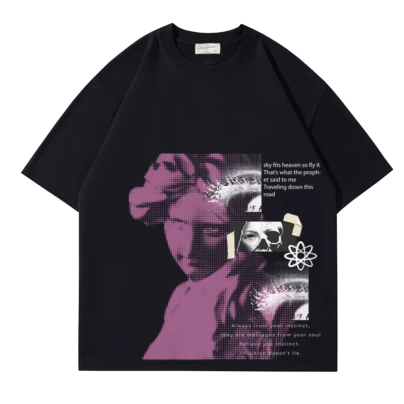 

Летняя мужская футболка Yohji Yamamoto Y-3 2023, свободные футболки с абстрактным принтом, хлопковые топы с коротким рукавом для мужчин и женщин