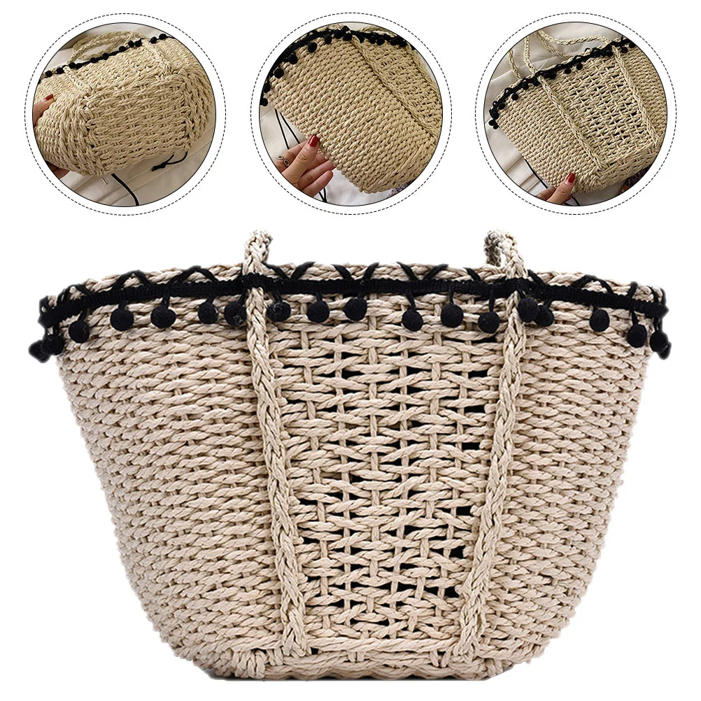 

1 шт. простая пляжная плетеная сумка-мессенджер для отдыха и покупок