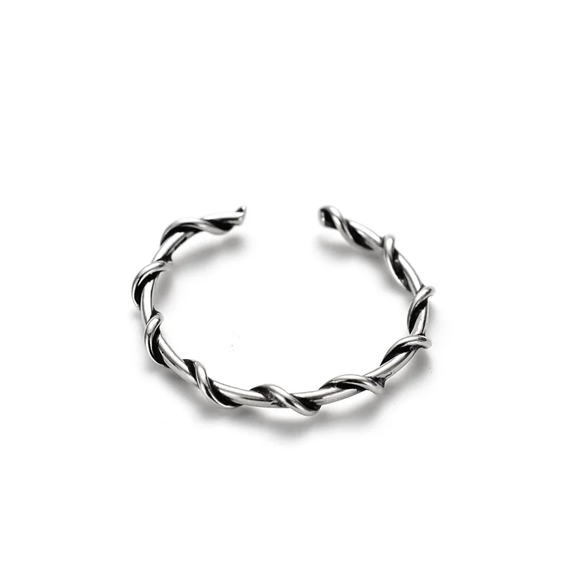 Кольцо регулируемое из серебра 925 пробы в стиле панк