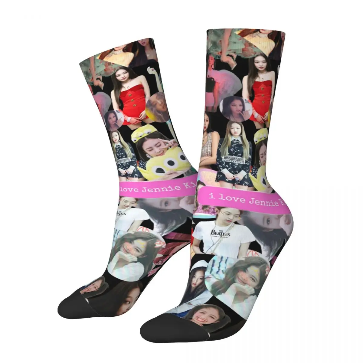 

Black Pink Kpop Star Girl Group Socks Men's Women's Idol Socks Harajuku Spring Summer Autumn Winter Middle Tube Socks Gift