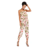 long skinny jumpsuit women boat collar sleeveless casual rompers ladies playsuit pants waist collectio solid chiffon print new
