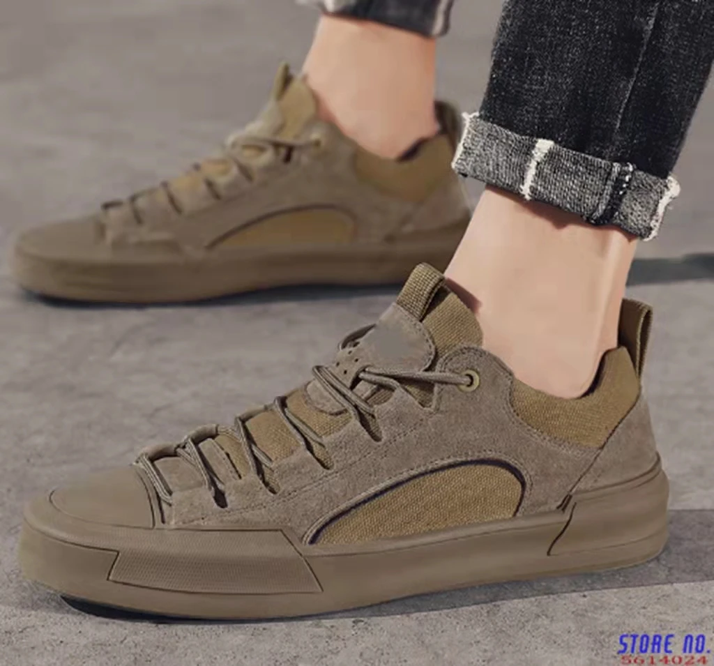 

Кроссовки мужские замшевые, повседневная обувь из денима, на шнуровке, уличные парусиновые кеды, обувь для отдыха, ручная работа