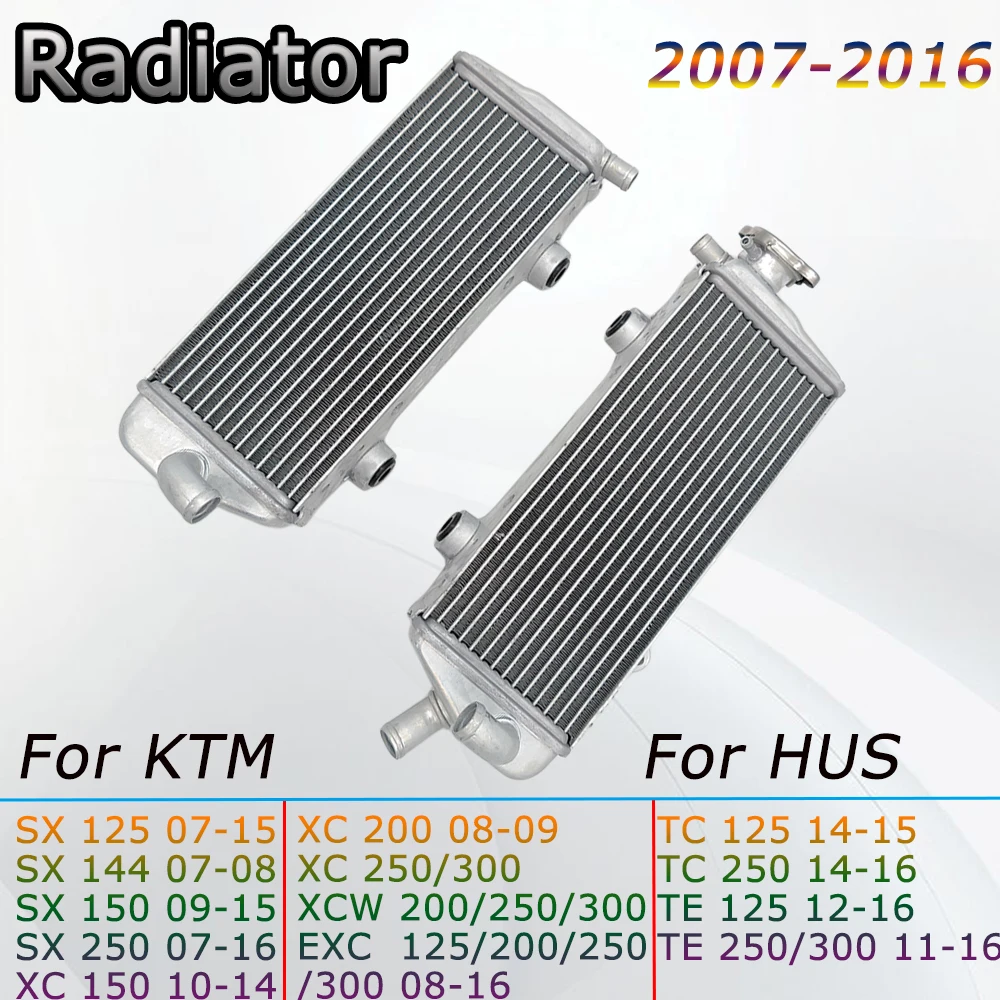 Фото Радиатор для KTM HUSQVARNA SX XC EXC XCW 125 150 200 250 300 SXS, алюминиевый охладитель двигателя, аксессуары для мотоциклов, 2007-2016 гг. №1
