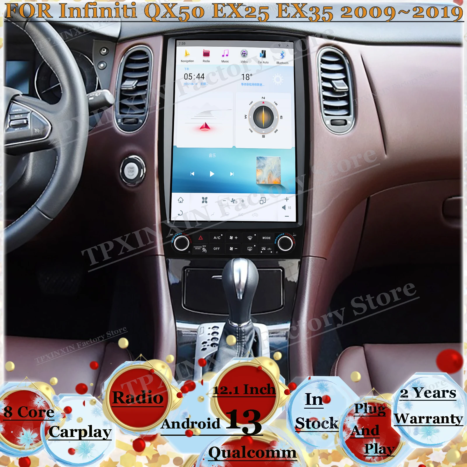 Автомобильный мультимедийный Android для Infiniti QX50 EX25 EX35 2009 2010 2011 2012 2013 2014 2015 2016 2017 2018 2019 GPS головное устройство