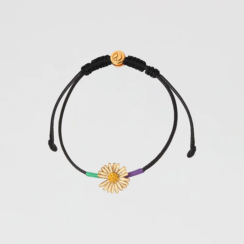 

Daisy Bracelet Daisy Black wax rope Adjustable Bracelet female
