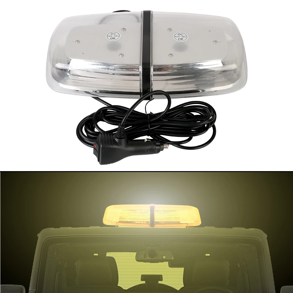 

Emergency Hazard Warning Lamp LED Mini Bar Strobe Light Amber for Truck 72 LED Safety Flashing Roof Top Strobe Lights