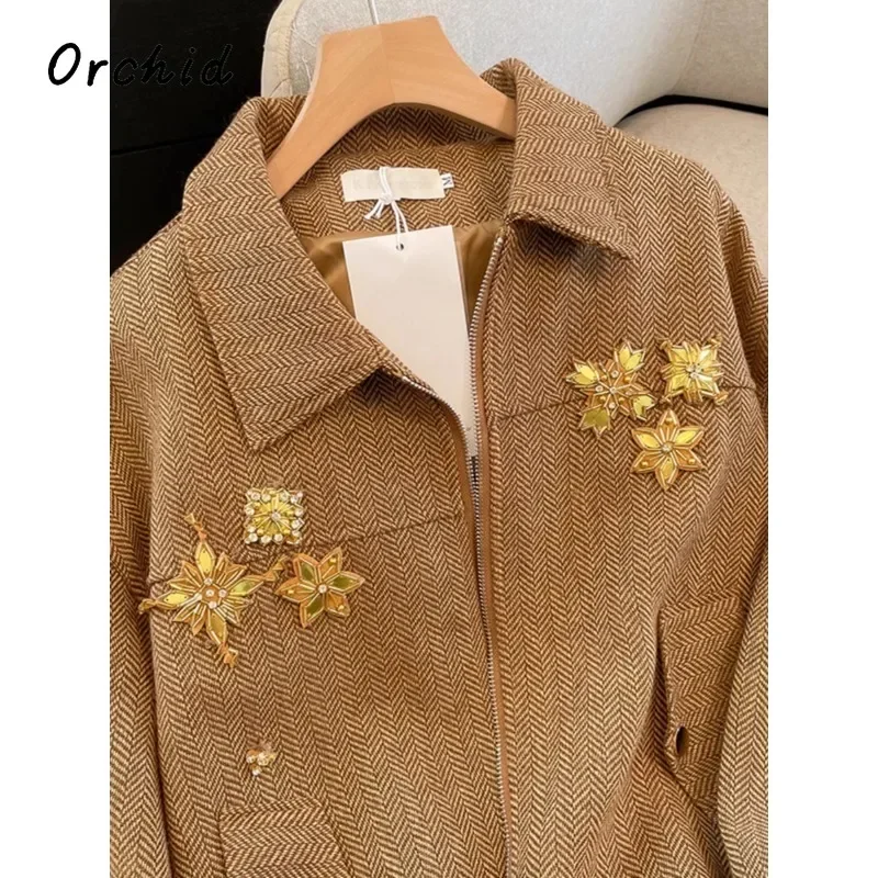 2024 Осенний винтажный элегантный стильный комплект из 2 предметов женское пальто