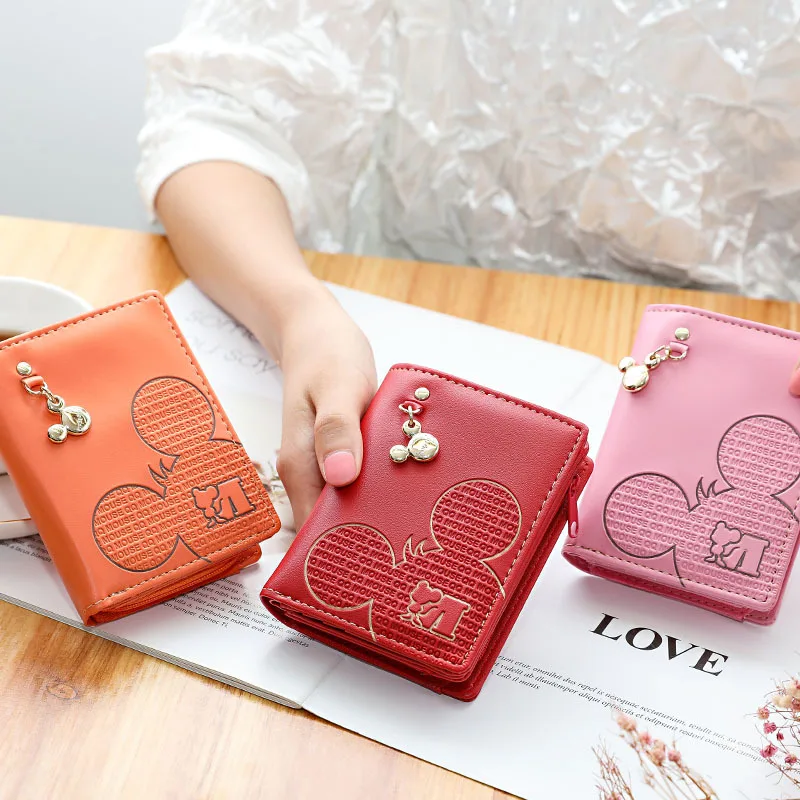 Disney Women Wallet Coin Purse Cute Cartoon Mickey Mouse Card Holder Womens Wallets and Purses Female Wallets with Zipper