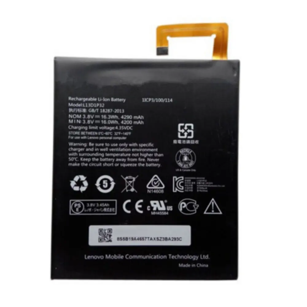 

4290mAh L13D1P32 battery for Lenovo Lepad A8-50 A5500 Tab S8-50 Tablet High quality Replacement Battery