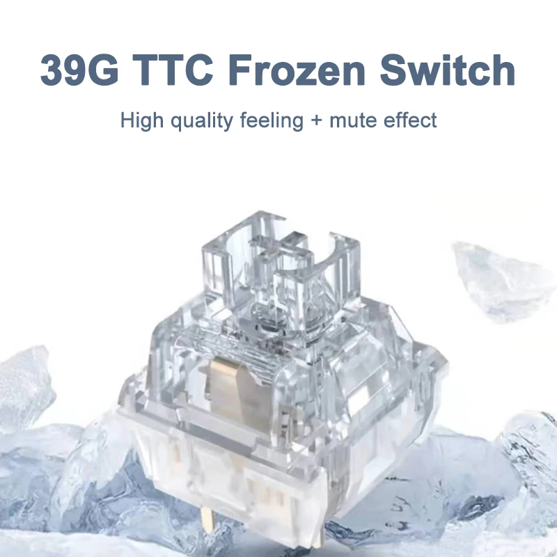 

TTC Frozen V2 Switch for Mechanical Keyboard Silent Mute Linear 39g 3pins Same Hand feel as Gold Pink Switch RGB Transparent PC