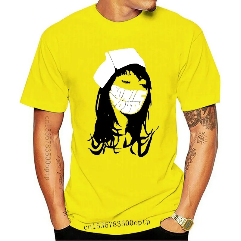 

Мужская одежда SONIC YOUTH-красная медсестра-официальная Женская уникальная хлопковая футболка с коротким рукавом и круглым вырезом