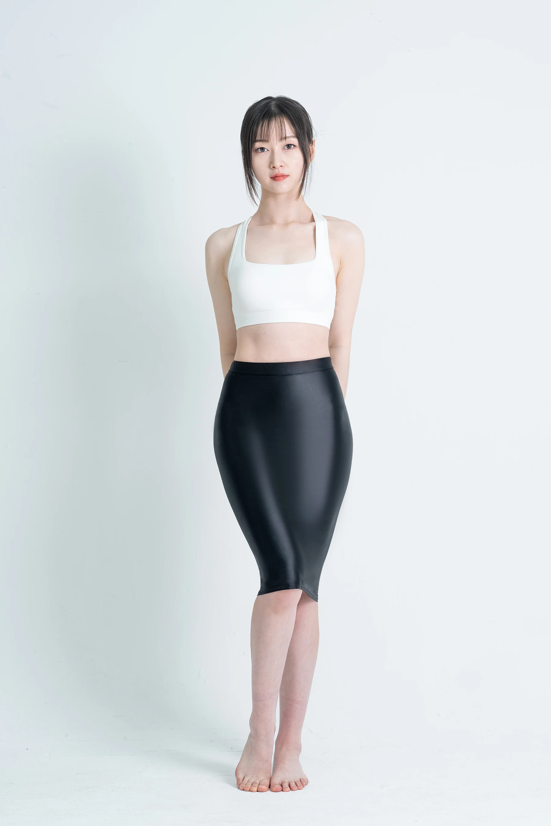 Женские пикантные блестящие Облегающие юбки деловые эластичные глянцевые