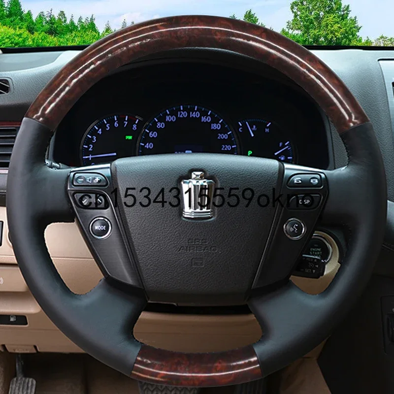 Для Toyota Land Cruiser Prado CROWN чехол на руль автомобиля сшитый вручную из искусственной