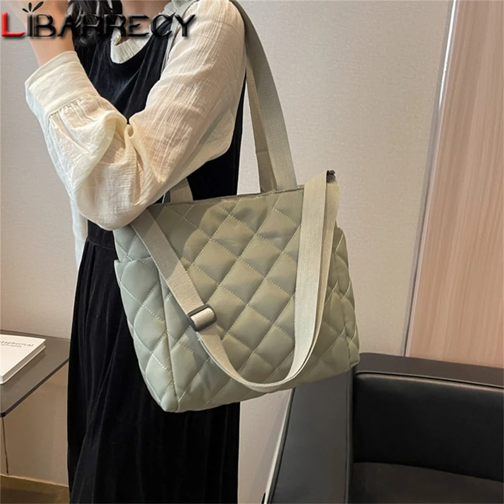 

Однотонная вместительная холщовая дамская сумка через плечо, многофункциональная модная дамская сумочка через плечо