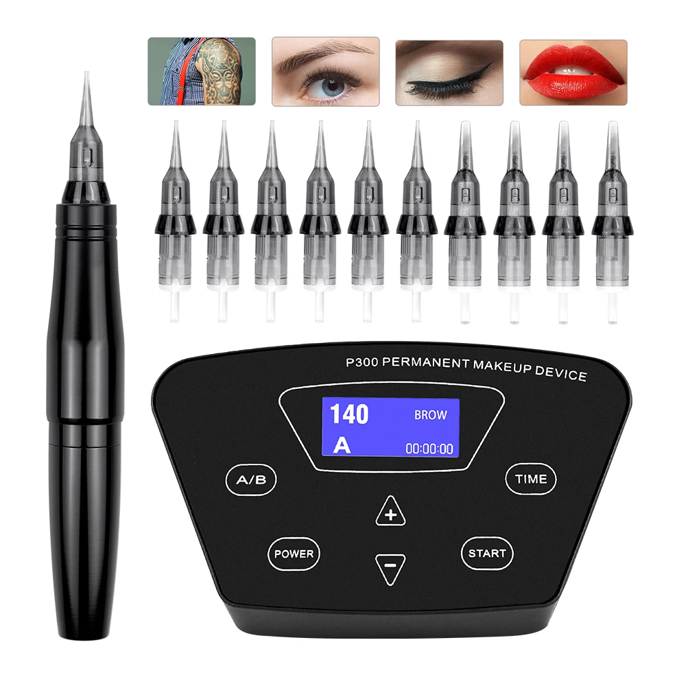 Complete Tattoo Machine Kits Tattoo Power Supply Rotary Pen With Cartridge Needles Permanent Makeup Machine For Tattoo Body Art