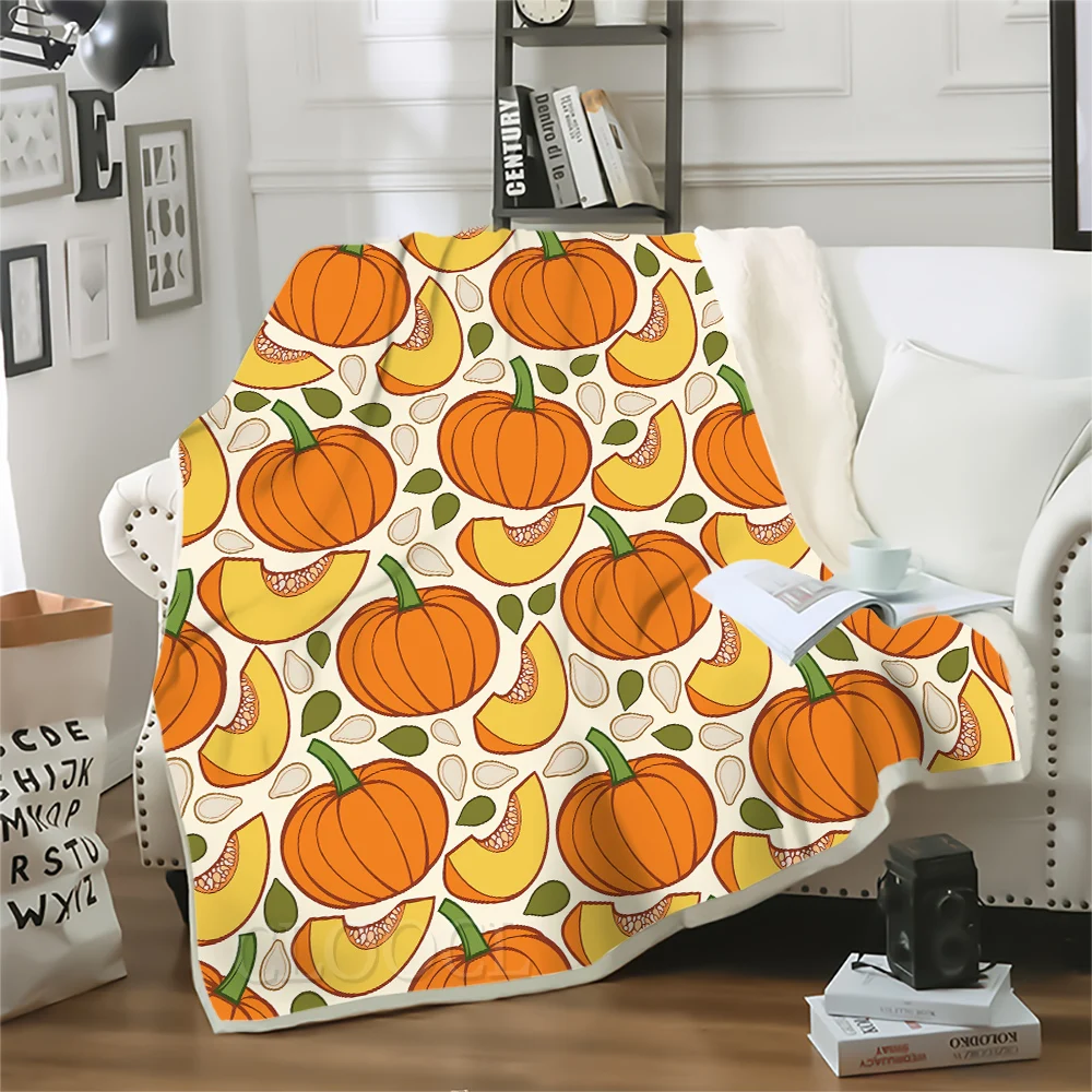 

HX новейшие зернистые семена тыквы, 3D Печатные Одеяла для кровати, дивана, двухслойные сохраняющие тепло пледы, одеяла