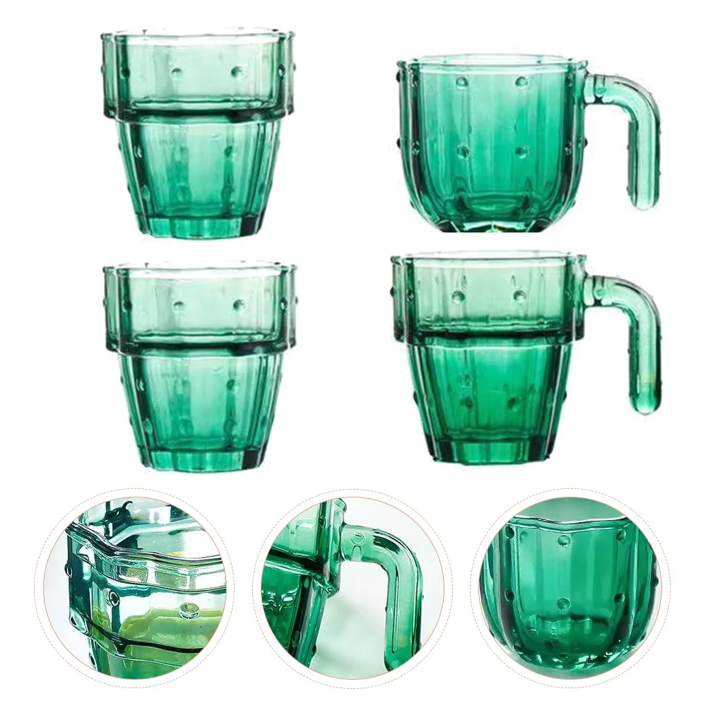 

4Pcs Delicate Water Cups Multi-function Glass Mugs Household Glass Cups Home Accessory